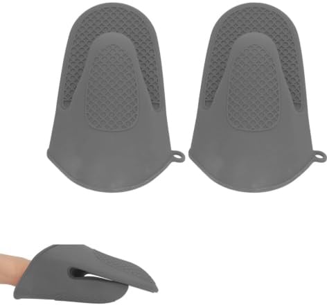 Gsycle Ofenhandschuhe, 2 Stück, Ofenhandschuhe, Silikon-Ofenhandschuhe, Silikonhandschuhe, Topflappen Und Ofenhandschuhe Für Zuhause, Küche, Kochen, Backen(grau)