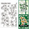 GLOBLELAND Herbst Ginkgo Blättern Transparente Stempel für Scrapbooking Blättern Klare Stamps Zweigen Silikonstempel Für Kartengestaltung DIY Prägung Journaling
