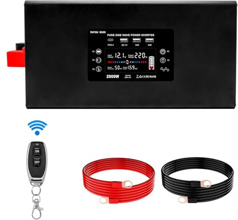 DATOUBOSS 2000W Wechselrichter 36v auf 230v Reiner Sinus Lithium-Batterie-Energiesysteme für Yachten und Schiffe (36V Wechselrichter)