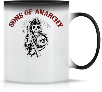 Anarchy Sons Series Horror New Coffee Tea Cup in Magical Classic Ceramic White Black Pink 330 ml