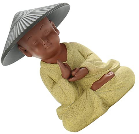 Cabilock Teefilter bürodeko büro dekoration Tee-Ei aus Keramik Teekannen-Ei aus Keramik Mini Sieb Mönch kleine Figur Teehaus Tee Haustier niedlich Ornamente kleiner Mönch
