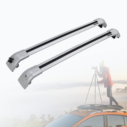 Réglables Porte-Bagages Toit Barre Transversale pour Tesla Model Y 2019-2022, Lot De 2 Pièces Roof Rack Cross Bar avec Serrure, Porte Ski pour Barre De Toit,Silver