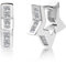 Silber 925 Ohrringe Damen, Kleine Klobige Stern Creolen Hypoallergen CZ Dicke Ohrringe Kleine Huggie Ohrring Statement Stern Creolen Mädchen