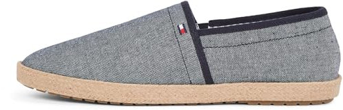 Tommy Hilfiger Herren Espadrilles Chambray mit Logo, Blau (Desert Sky), 41