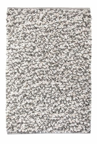 Kleine Wolke Badteppich Sling Macadamia 70 x 120 cm | OEKO-TEX, handgefertigt, rutschhemmende Unterseite, für Fußbodenheizung, maschinenwaschbar, 65% Polyester, 35% Baumwolle