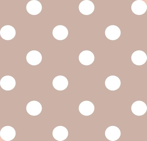 Wachstuchtischdecke Wachstuch in 1,4m Br. glatt Verschiedene Designs PVC Tischdecke Garten Küche Länge wählbar (Dots beige, 140cm x 200cm)
