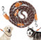 Hundeleine Doppelleine für Große & Mittelgroße Hunde - Verstellbare Hundeleine 3m - Reflektierend Hundeleine mit aus Nylon mit 2 Karabinerhaken und 3 Ringen - Durch die Extreme Kraft bis 200 (Braun)