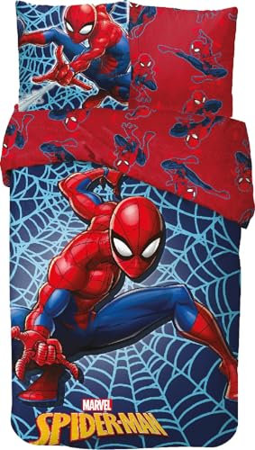 arlis Bettwäsche Spiderman – 1 Bettbezug + 1 Kissenbezug, 100 % Baumwolle (Bettwäsche Spiderman – A, 140 x 200 cm)