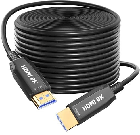 Ploiwue Cavo HDMI da 20 m, cavo hdmi 8K hdmi, cavo 8K 2.1 8K a 60Hz, 4K a 130Hz, eARC HDR10 4:4:4| 21:9, HDCP 2.2/2.3 3D, VRR, funzione Ethernet, compatibile con console di gioco più recente/Roku