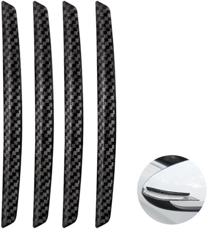 4 Pcs Car Door Edge Protector Universal Carbon Fiber Door Guard Self-Adhesive Door Edge Protection Strip Decorative Edge Guards for Car Doors Bumpers Rearview Mirrors