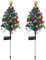 2 Set Solar Christmas Tree Lights Decorations Outdoor Waterproof, 40 LED Lights Christmas Solar Stake Lights Cemetery Christmas Tree for Grave Pathway Outside Garden Yard Lawn