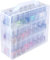 EVERMARKET Universal Nail Polish Holder Organizer Portable Clear Double Side Storage Case for 48 Bottles Adjustable Dividers