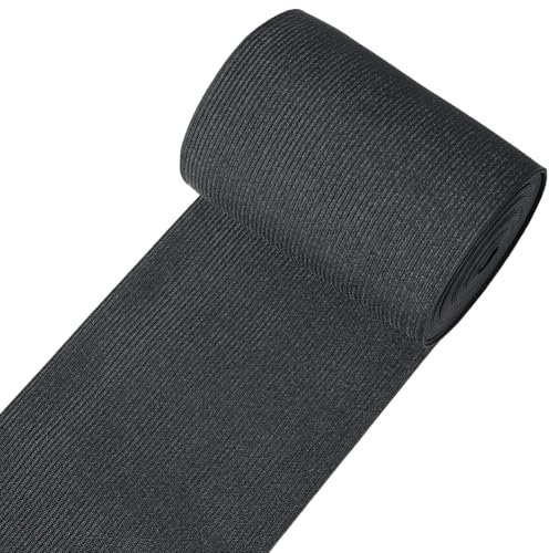 CABODYALS Elastische Spule 5 m 100mm Schwarz Stark Dehnbar Hochelastisches Strickband Breit Flach Geflochten Elastisches Nähkordelbündel Zum Nähen Herstellen von Hosenbund Unterwäsche Sportbekleidung
