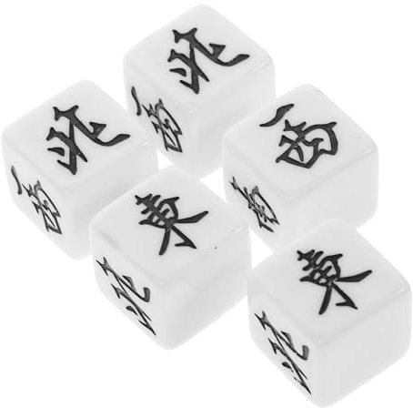 KONTONTY 5stücke Mahjong-würfel Aus Acryl Mahjong-zubehör Dekorative Spielwürfel Für Brettspiel-Tool Windrichtungswürfel Spiel-Requisiten Zuhause Und Unterhaltung