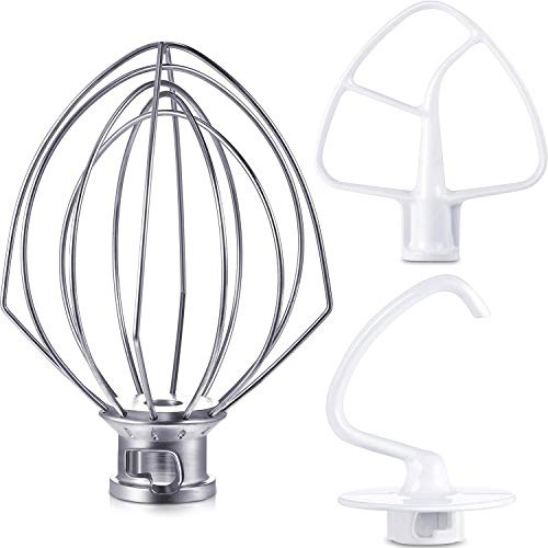 Turodeuo Blender Kit for K45DH Dough Hook,K45WW Wire Whip,K45B Coated Flat Blade 3 Pcs Bowl Vertical Mixer Repair Kit