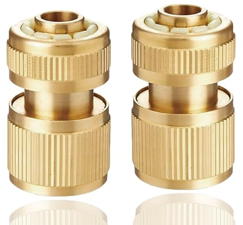 2 PCS Brass Hose Connectors Garden Hose Connector, Thread Easy Connect Faucet Adapter, 1/2 Inch Quick Connect Garden Hose Fittings, Gardening 1/2 inch Pipe Quick Connector