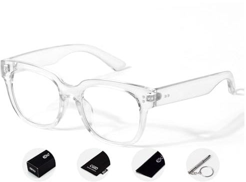 CGID Große Klarglas Fake brille ohne Stärke Damen Herren Dicker Quadrat Rahmen Fensterglas 100% UV400 Schutz