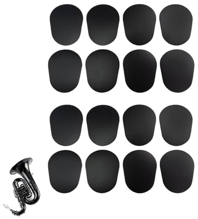 Mundstückpolster für Alt- und Tenorsaxophon sowie Klarinetten, Ovale Gummi-0.8mm Alt-Tenor-Saxophon-Klarinette-Mundstück-Kissen, Pads in Schwarz, für Anfänger und Profis,saxophon zubehör (16 Pack)