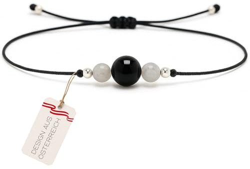 Kara Designs Rosenquarz Armband Damen I 925 Sterling Silber Roségold I Der Stein der Liebe I Handgefertigtes Edelstein Armband für innere Ruhe und Harmonie (Turmalin/Labradorit)