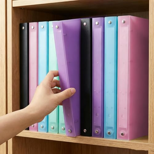 JIAYUET 10 Stück Ringbuch A4 mit 4 Ringen, Ringordner A4 Schmal, Mehrfarbig, Rückenbreite 2,5 cm, für Büro, Familie und Organisationsprojekte