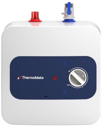ThermoMate ES05DE 5 Liter druckfest untertischspeicher boiler | Untertischboiler Unterschrank, 2000 W, Warmwasserspeicher mit Stecker 230V, für Waschbecken, Küche und Badezimmer