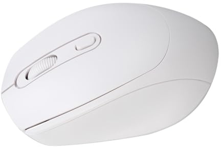 Cryfokt Wireless Mouse, 2 Modes Rechargeable Bluetooth Computer Mouse Silent Gaming with Adjustable 800 1200 1600DPI, for Laptop Tablet PC (White)