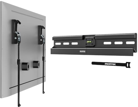 monTEK No Drill TV Wall Bracket for 37-86 Inch Flat & Curved TVs up to 75kg | 1.1 Ultra Slim TV Bracket, Drywall TV Mount, No Stud, Flat to Wall, Fits VESA 200x200 - 600x400 mm