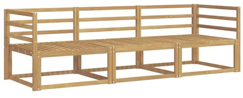 vidaXL Outdoor-Sofagarnitur 3 pcs Weiß 245,5 x 83 x 73 cm, Akazienholz Sofa Set für draußen, modernes Loungemöbel, Flexibler Gartenplatz, wetterfeste Einrichtung