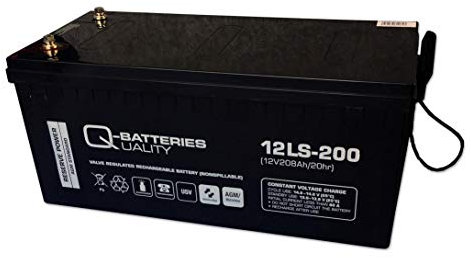 Q-Batteries Batterie AGM 12LS-200 12 V 208 Ah Batterie Camping Car type 10 ans