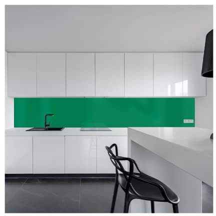 KeraBad Küchenrückwand aus Aluverbund, Spritzschutz Küche, 3mm dick, Grün, 60x140cm