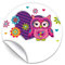 JuNa Party-Experten 36 Aufkleber Eule für Geschenkverpackung/Sticker für Verpackung vom Gastgeschenk beim Geburtstag Hochzeit Kindergeburtstag Fest