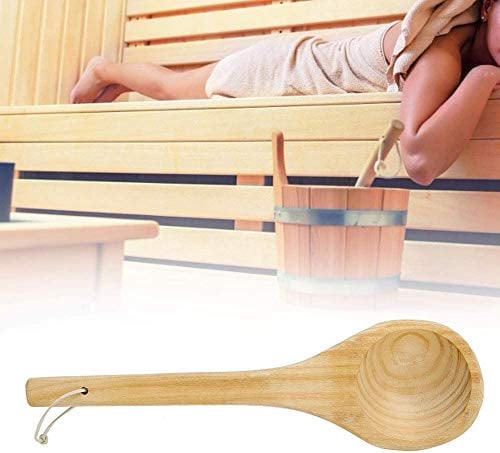 Cuchara de Baño de Madera Hecha a Mano Cuchara de Sauna Cuchara de Agua Multipropósito Cuchara Sauna Accesorios para Sauna Cocina SPA