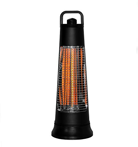 MAUK® 2172 Karbonfaser Infrarot Standheizgerät für den Außenbereich >Terrassenheizung< 300-600W, 230 V, Schwarz
