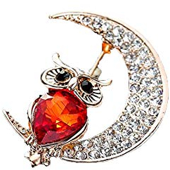 Vektenxi 1X Brosche Frauen Corsage Eule Mond Hochzeit Braut Pin Kleid Brosche Schals Schal Clip Tasche Ornament beliebt und nützlich