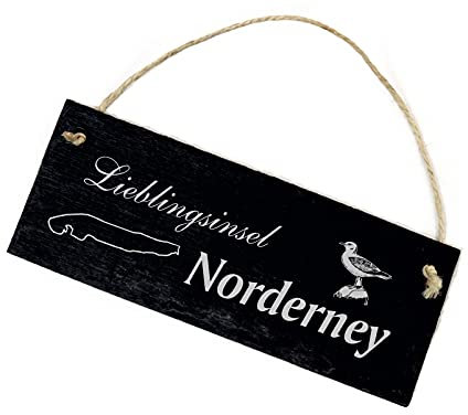 Lieblingsinsel Norderney - Schiefertafel graviert Schild Türschild 22x8cm | Dekolando