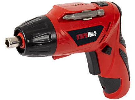 Olympia Tools Cordless Screwdriver 3.6V Pivot Handle for use in Tight Spaces and Automatic Spindle Lock Soft Grip Handle for Comfort