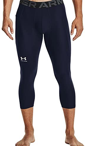 Under Armour Herren Armour HeatGear 3/4 Leggings Sweathose, Midnight Navy (410)/White, X-Groß