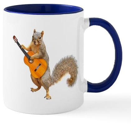 CafePress Squirrel Acoustic Guitar Mugs 11 oz (325 ml) Ceramic Coffee Mug