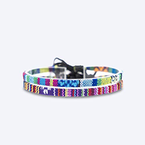 2x bracelet de cheville set pour hommes et femmes - boho hippie - accessoires de plage et de festival - fabriqués à la main - 100% coton écologique, imperméable et ajustable (Turquoise & Deep Multi)