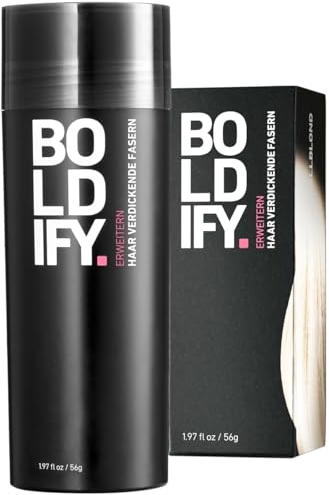 BOLDIFY Streuhaar für Dünner Werdendes Haar (Hellblond), Unsichtbar, Natürlich, Große Flasche, 56g, Kaschiert Haarausfall in 15 Sek, Haarverdichtung, Haarpuder für Feines Haar, Frauen/Männer