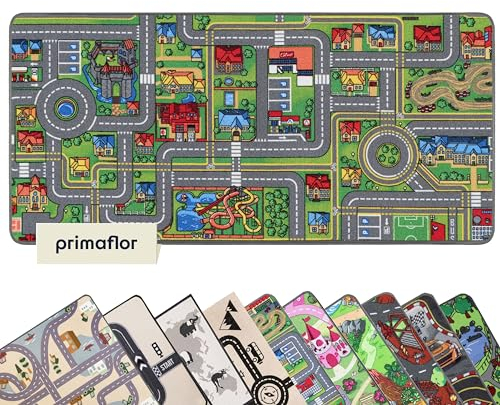 Primaflor Spielteppich mit Streets-Design - Spielteppich für Kinder 200 x 300 cm - pflegeleichter Kinderteppich mit Straßen