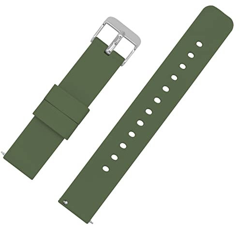 ONKUO Uhrenarmband Smartwatch Ersatzarmbander für Herrenuhr Damenuhr, Quick Release Wechselarmband, Silikon Uhrenarmbänder Ersatzarmband Watch Strap 22mm 20mm 18mm (18mm, Grün)