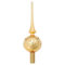 Lauschaer Christbaumschmuck - Christbaumspitze glänzend Gold mit Glitter Dekor in Gold, Schneeflocke, Länge ca. 28 cm