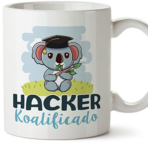 MUGFFINS Tazas para HACKER hombre - En Español - Koalificado/koalificada - 11 oz / 330 ml - Regalo original y divertido