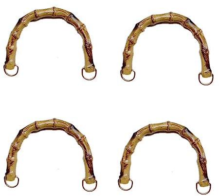 GYWHOOFT 4 Pezzi Manici per Borse, Manici per Borse Uncinetto Fai da Te, Maniglia per Borsa in bambù a Forma di U, Manici per Borsa la Realizzazione di Borse(Materiali plastici)