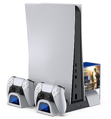 para PS5 Vertical Stand 2 Controller Charging Dock Cooling Fan para Accesorios Consola para Sony PS5