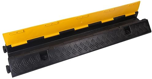 Allpax Kabelbrücke 1 Kanal, schwarz-gelb, 1000 x 260 x 70 mm, Kanalgröße 70 x 50 mm, belastbar bis 10 t, Rutsch- und trittfest, Kabelkanal, Überfahrschutz, Stolperschutz
