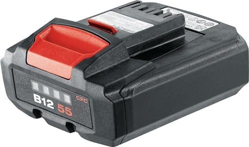 Hilti Batterie B 12-55 Li-ion – Batterie Li-ion compacte et haute capacité 12 V 5,0 Ah avec 21700 cellules améliorées pour fournir plus de travail par charge (2330509)