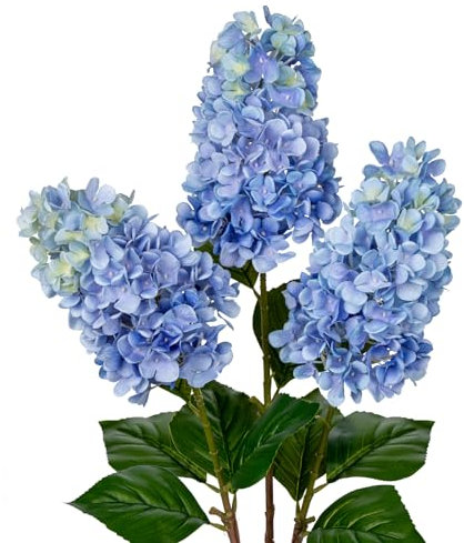 Arborus 3 fiori finti di ortensia azzurra, fiori artificiali a stelo lungo 71,1 cm, fiori finti per vaso, fiori di seta realistici al tatto, decorazione per casa, fattoria, ufficio, hotel