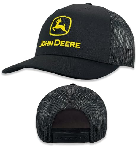 John Deere Casquette de Baseball Trucker Hat 13083344Bk Casquette de Baseball Actuelle Chapeau de Camionneur brodé Bkyw Noir, Noir, Taille Unique